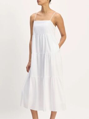 Everlane | Dresses | Everlane Womens Seamed Dress In Stretch Linen In White  Size 8 | Poshmark